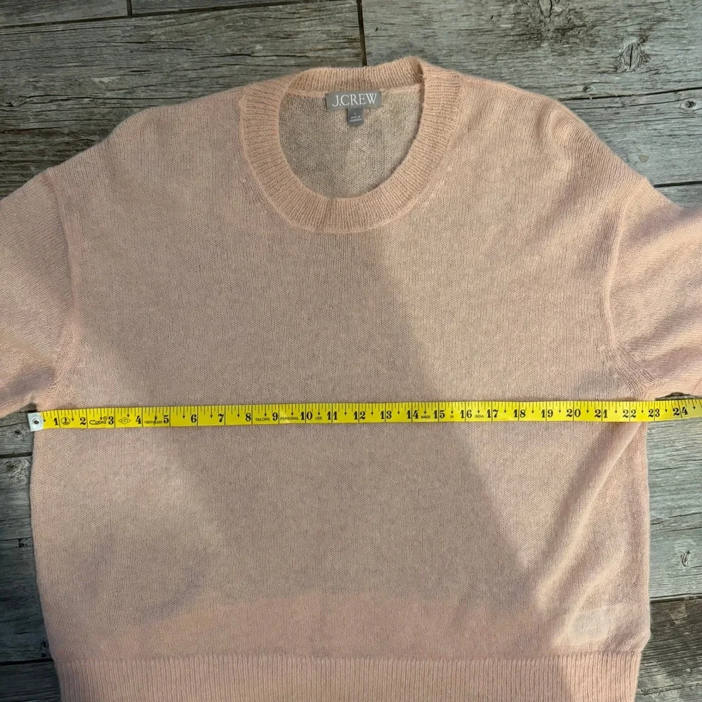 J.Crew Womens Alpaca Wool Blend Short Sleeve Crewneck Sweater Peach Large